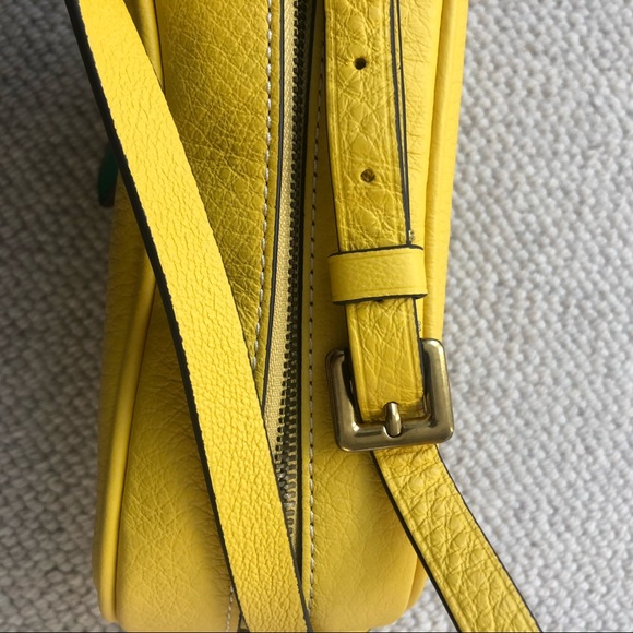 J Crew NWT 100% leather crossbody bag yellow - Picture 11 of 12
